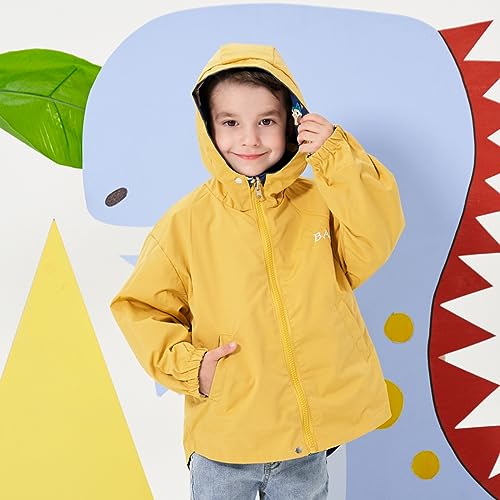 famuka Toddler Reversible Jacket Little Boy Girl Hooded Windbreaker Casual Outerwear4