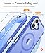FNTCASE for iPhone 16 Case [Compatible with Magsafe] Translucent Matte Cases with [Screen Protector] Military Grade Shockproof Protective Phone Cover - Ultramarine