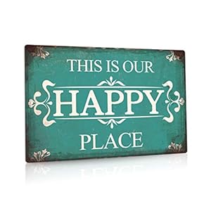 Putuo Decor Porch Sign, Porch Decor for Home, Bar, Farmhouse, 12x8 Inches Aluminum Metal Wall Sign - This is Our Happy Place Putuo Decor Porch Sign Porch Decor for Home Bar Farmhouse 12×8 Inches Aluminum Metal Wall Sign This is Our Happy Place