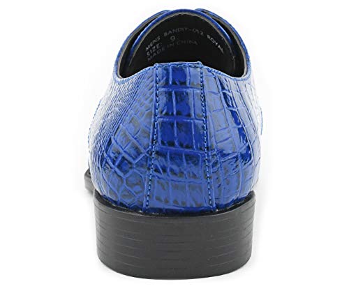 Image of Bolano Bandit Men's Alligator Print Cap-Toe Oxford Dress Shoes | Formal lace-up oxfords with alligator print, folded croc detailing and cap toe for tuxedo and dress wear