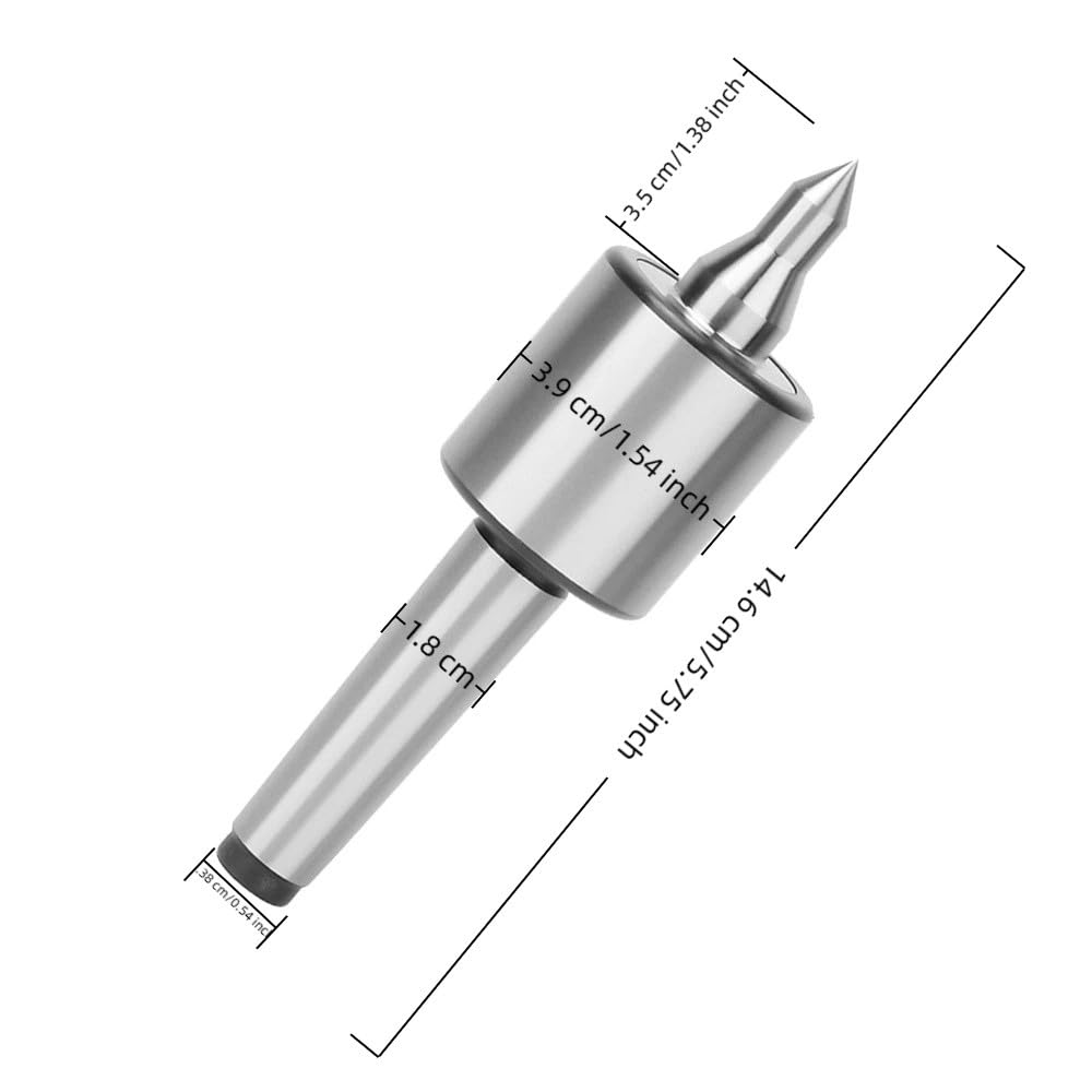 MT2 Live Center for Metal Lathe – Triple Bearing Design, 0.0002" High Accuracy, 265lbs Load Capacity for CNC & Manual Lathes
