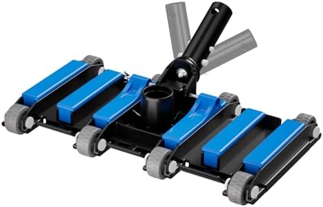 Commercial-Grade 4.4 LB Weighted Pool Vacuum Head & Swivel Handle – Lab-Tuned Brush,Debris Guide & Vinyl-Safe Wheels for High-Efficiency Cleaning,Inground & Above Ground Swimming Pools –Blue