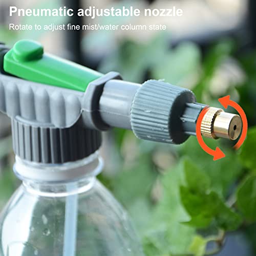 Garden Pump Sprayer,Adjustable One Button Fit Most Water Bottle Air Pump Sprayer Working Metal Watering Sprayer Garden Accessories For Indoor Outdoor Plants Home Cleaning Car Washing (Grey) #TOP4