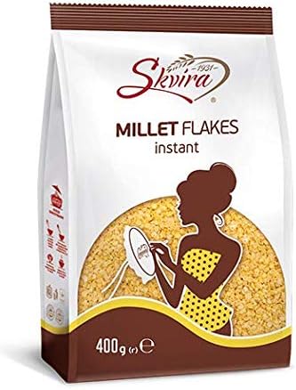 Skvira Millet Flakes Instant GMO Free No Added Sugar Halal Certificate 400 gr / 14.12 OZ (6 Pack )