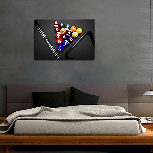 Biuteawal - Sport Canvas Wall Art Playing Pool Table Billiard Balls Picture Giclee Prints Snooker Painting for Home Game Room Club Bar Wall Decoration - Image 3