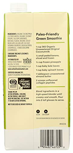 365 by Whole Foods Market Organic Coconut Milk, Original | Unsweetened | 32 Fl Oz | Pack of 6 - Thumbnail 4