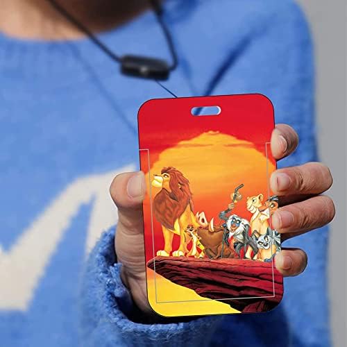 BESTZY Lanyard with Hard Card Case, Lion King Lanyard, Neck Lanyard for Keys, Cartoon Lanyard with PVC Charm, for ID Badge Holder, Keys, Camera, Mobile Phone