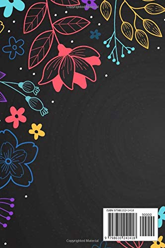 Black Pages Notebook: Black Paper Lined Journal - Neon Flowers - Small (6x9) - 120 Pages - For Writing with Metallic Gel Pens, Neon Highlighters, ... - Great Gift for Artists & Creative People - Image 2