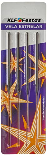 Vela Para Aniversario Estrelar C/04 - Pacote Com 10 Kl Folhasfestas Multicor