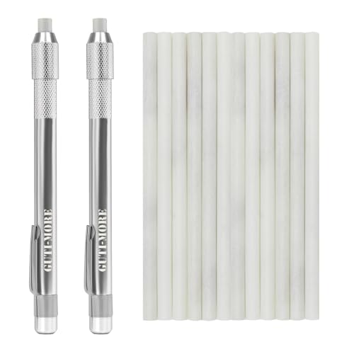 Gutimore Round Soapstone Holder 2pcs Round Soapstone Pencils with 14pcs Soapstone Refills for Welding Metal Fabrication Construction and Textile