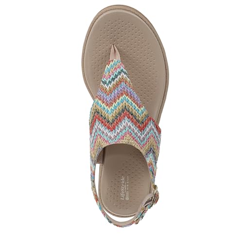 LifeStride Women's Beachy Wedge Sandal Beige Multi Stripe 10 W by LifeStride - Used condition - Image 6
