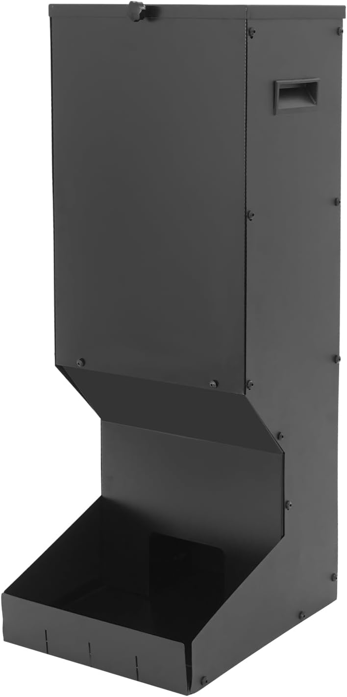 Hanging Deer Feeder Box, 11 Gallons Capacity Heavy Duty Automatic Dispenser Feeder Large Carbon Steel Deer Feeding Station with Waterproof Cover for Camps, Farms, Ranches and Animal Lovers