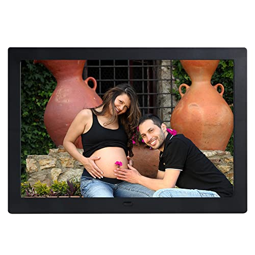 Digital Photo Frames, Electronic Picture Frame IPS Display Screen Photo/Music/Video Player/Calendar/Alarm Clock with Remote Control, Wall Mounted Digital Photo Frame Support USB or SD Card 10.1 Inch Cover
