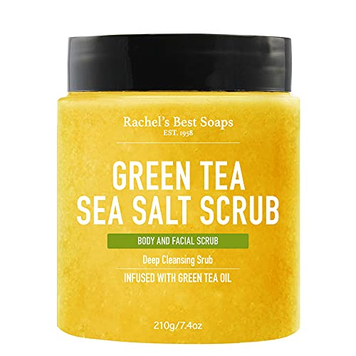 Sea Salt Green Tea Scrub - Exfoliating Scrub With Aloe Vera - Green Tea Body Scrub With Beeswax And Shea Butter - Green Tea Face Scrub - 7.4 Oz / 210 G #TOP3