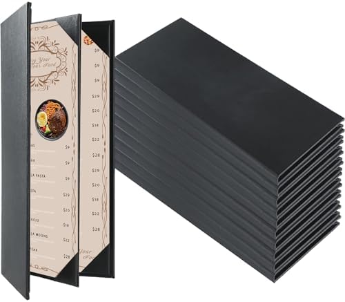 Restaurant Menu Covers Holders 4.25" x 11", 10 Pack Commercial Menu