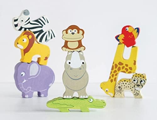 Le Toy Van - Wooden Petilou Africa Stacker Puzzle & Bag - Toddler Toys - Baby Gifts - Baby Girl Gift - Baby Boy Gift - Wooden Toys 1 Year Old +