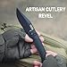 ARTISANCUTLERY REVEL Pocket Knife with 3.54'' AR-RPM9 Steel Blade, Folding Knife with FRN Handle for Men Women Camping Hiking(1867P Black)