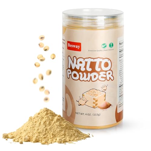 Natto Powder 4oz Freeze-Dried Superfood Fermented Soybean Powder, Easy to Use, Rich in Vitamin K2 & Protein, Resealable Bag