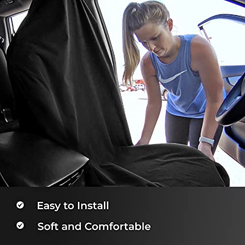 Waterproof Seatshield Ultrasport Front Seat Cover - Washable Car Seat Protector From Sweat, Food, Dirt After Gym, Swimming Etc. - Anti-Slip Universal Black Truck Seat Covers For Auto, Truck, Van, Suv #TOP5