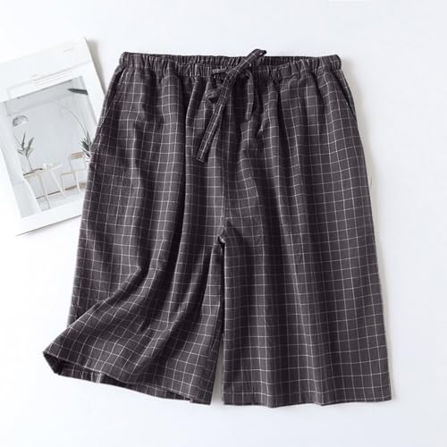 Mens Pajama Shorts Pack Wide Palid Pj Shorts Elastic Waist Drawstring Short 2026 Spring Sleepwear Pants With Pockets2