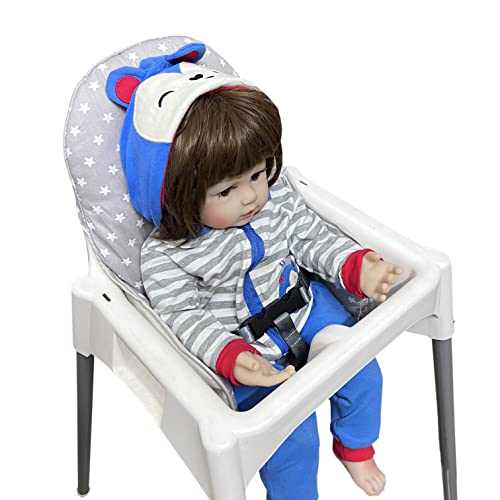 Miniatura 7 de Zarpma Fundas De Asiento Compatibles Con Trona Antilop, Superficie De Algodón Y Algodón Acolchado, Patrón De Bosque, Plegable, Funda Para Trona Estrella Gris