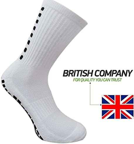 Favson Anti Slip Football Socks,Non Slip Football/Basketball/Hockey Sports Grip Socks White