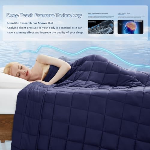 Topcee Weighted Blanket (7 lbs, 40" x 60") Cooling Throw Heavy Blanket for Sleeping Apply to 60-90 lbs, Soft Thick Breathable Blanket with Glass Bead, Easy Care by Topcee - Used condition - Image 4