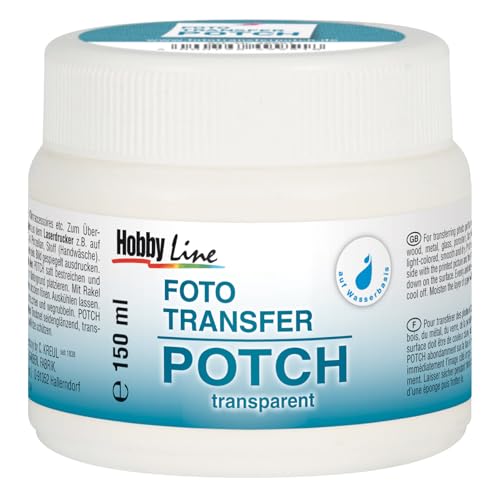 KREUL 49951 - Foto Transfer Potch Photo Transfer Medium 150 ml Acabado satinado brillante y transparente después del secado Para transferir impresiones, recortes y fotos