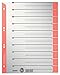Produktbild Leitz Register für A4, Deckblatt und 10 Trennblätter, Taben individuell zuschneidbar, 25 Stück, Überbreite, Grau/Rot, 100% Recyclingkarton, 16523025