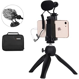 Comica CVM-VM10-K2 Smartphone Microphone with Tripod, Shotgun Video Mic for iPhone and Android Phone, Vlogging Kit for…