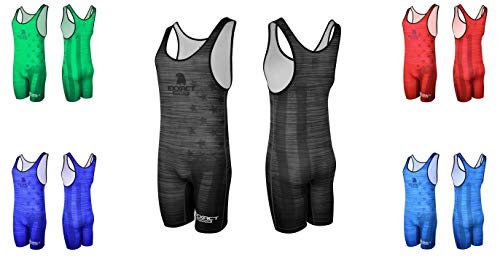 Exxact Sports Patriot Wrestling Singlet For Mma, Powerlifting Singlet Youth Wrestling Singlet Men For Training, Weightlifting (Youth Medium, Black) #TOP1
