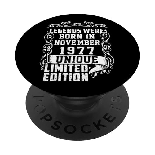 Cumpleaños Noviembre 1977 Edición Limitada Regalo Vintage PopSockets PopGrip Intercambiable
