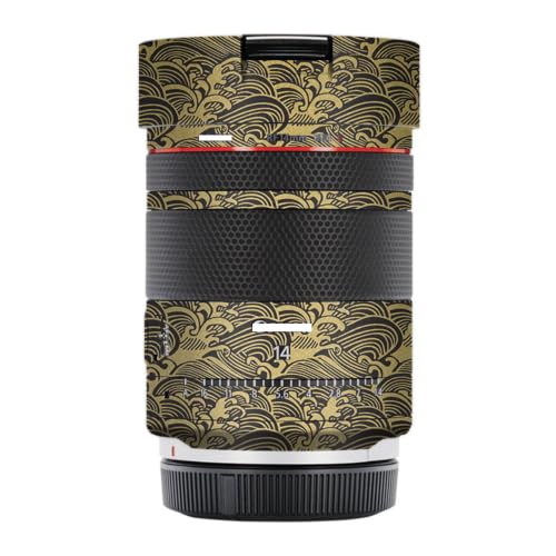 Mebont �J�����A�N�Z�T���[ Canon RF 14mm F1.4 L VCM�Ή� �����Y�ɓK������ی쑕���X�e�b�J�[�ŁA�ώC�����A�ϖ��Ր�������������Y�X�L���ی�t�B�����A����(Wave Gold)