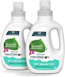 Seventh Generation Concentrated Baby Laundry Detergent, Fresh Scent, 40 Fl Oz, Pack of