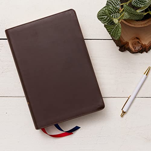 Nkjv, Interleaved Bible, Journal Edition, Genuine Leather, Brown, Red Letter, Comfort Print: The Ult