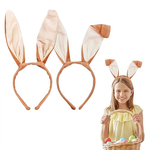 SDXCJY Orejas de conejo, orejas de animal, 2 orejas de conejo, accesorios de pelo de conejo de felpa para mujeres y niñas, Pascua, carnaval, cosplay, accesorios de fiesta, carnaval, Pascua (marrón)