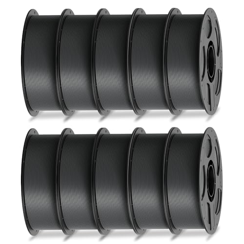 Image of ANYCUBIC PLA Filament 1.75mm Bundle, 3D Printer Filament 1.75mm Dimensional Accuracy + /- 0.02mm, 1KG Reusable Spool (2.2 lbs), 10KG Texture Grey