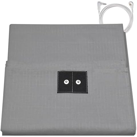 Grounding Sheets 24"x104", Grounded Bed Sheet with 10% Silver Fiber & 90% Organic Cotton, Grounding Sheets for Sleep, Pain, Inflammation, Energy, Gray Cover