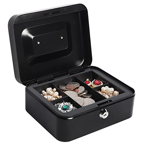 Kasten Caixa de dinheiro com bandeja de dinheiro e chaveiro, organizador de dinheiro para dinheiro,