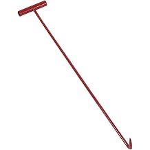 TREGOO Red Original Manhole Single Hook Tool with Leverage, Steel Lifting Puller for Changing Manhole Lid Sewer Cover, Manhole Opener 60cm 70cm 100cm Size 50cm 19 3/4"