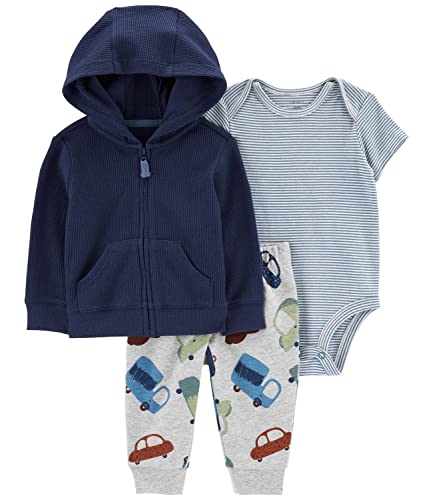 Image of Carter's Baby Boys' 3 Piece Plaid Patch Little Vest Set