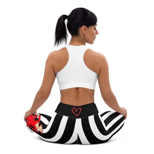 Illustrarte Designer Black & White Yoga Leggings - Dancing Doll #TOP3