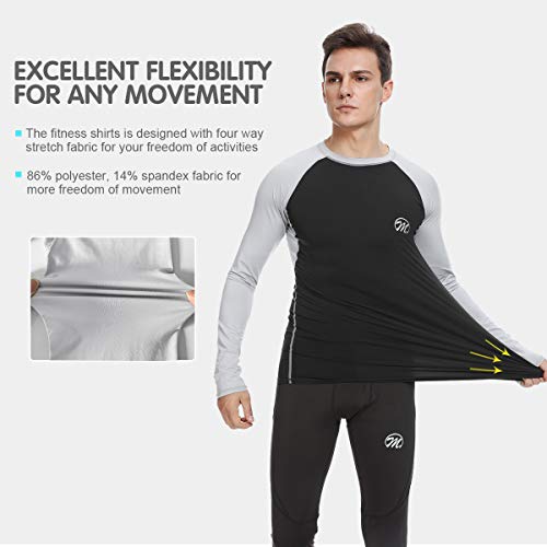 image for MEETWEE Men's Compression Shirts, Cool Dry Long Sleeve Underwear Top f
