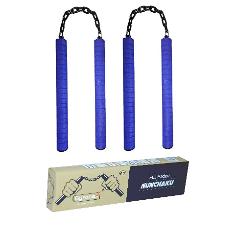 Gyronax Foam Nunchaku, Blue Colour Handle 10” with 9” Black Metal Chain,Pack of 2,(Martial Arts Weapon & Equipment nanchaku) (B07WG3JTHS) Amazon Price History, Amazon Price Tracker