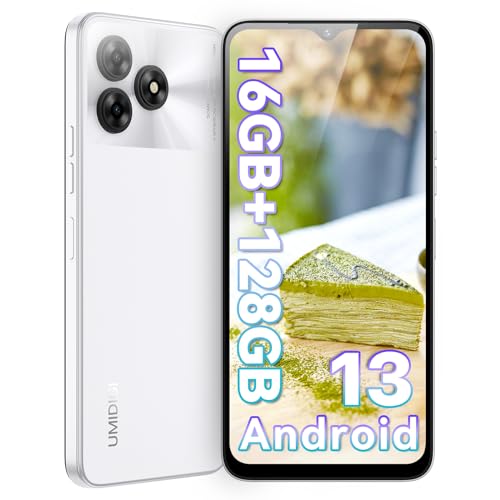 UMIDIGI G5 50MP Smartphone,16GB+128GB SIM Free Unlocked Mobile Phone,Android 13 Phone,90Hz Refresh Rate,6.6 inch Fullview Display,5000mAh Battery,Octa-Core,4G Dual SIM,Face ID/GPS/OTG(White)