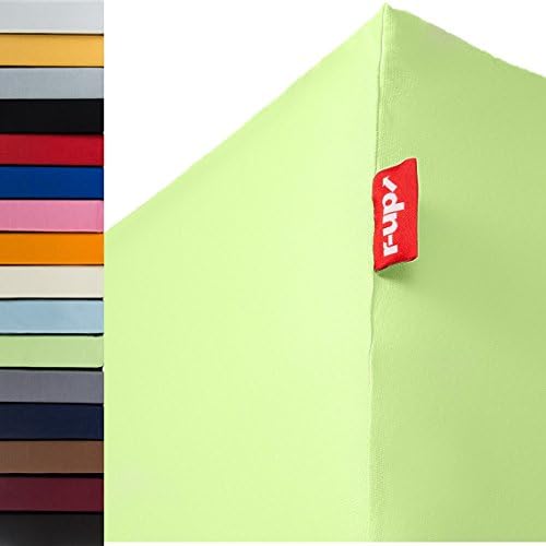 r-up Fits Fitted Sheet 90 x 200 - 100 x 200 to 35 cm Height Many Colours 100% Cotton 130 g/m² Oeko-Tex Stress- Also for High Mattresses (White)