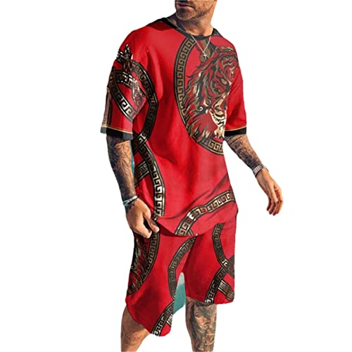 Survêtement homme short imprimé 3D et t-shirt pour vos activités d'été en XXXL