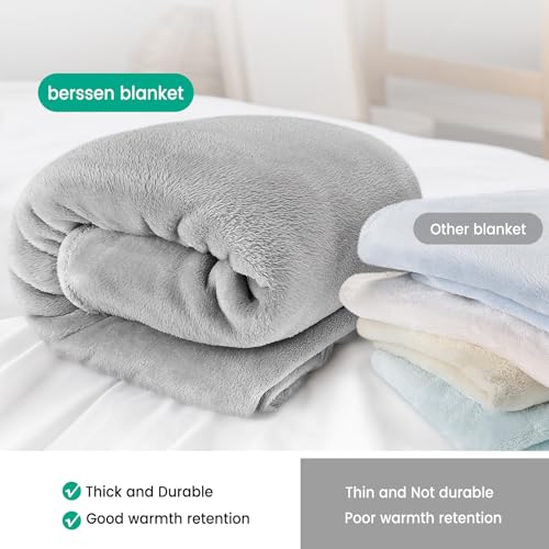 150x200cm Kuscheldecke, Weiche Antistatik Fleecedecke, Dicke Sofadecke, Wärme im Winter, Oeko-TEX Zertifiziertes, Maschinenwaschbar, Hellgrau