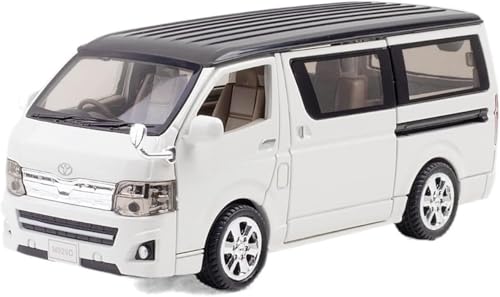 Image of Model Vehicles for Toyota HIACE MPV Simulation die-Casting Metal Sound and Light Toy car Model 1:32 Sophisticated Gift Choice (White)