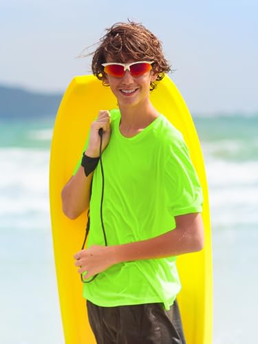 Boys Neon Shirts Dry Fit Athletic T Shirts UPF 50+ Performance Cooling Shirt Short Sleeve Rash Guard Kids Top for Boys Girls4